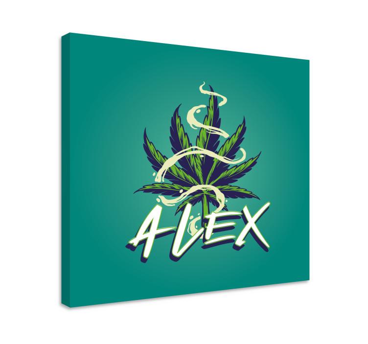 Retro canvas with marijuana leaf print - TenStickers