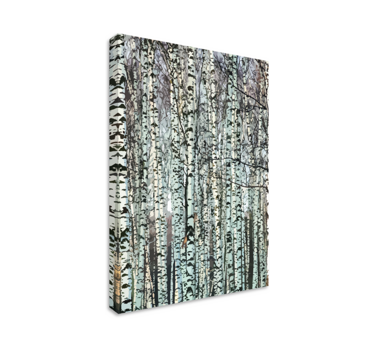 Birch trees all over landscape canvas - TenStickers