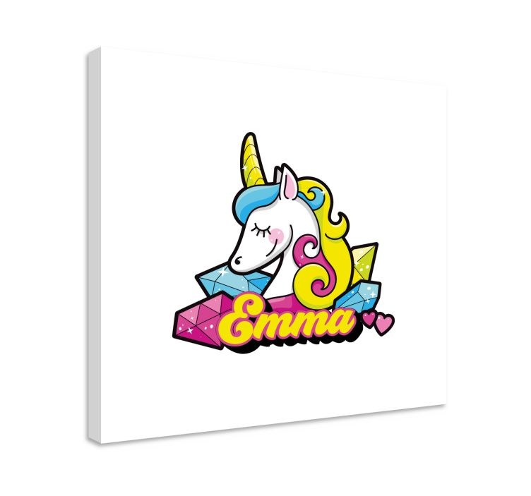 Unicorn pictures framed unicorn with gems - TenStickers