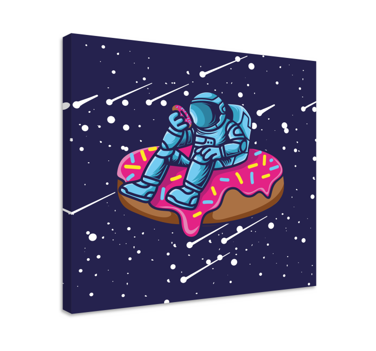 SPACEMAN ON DONUT video game canvas art - TenStickers