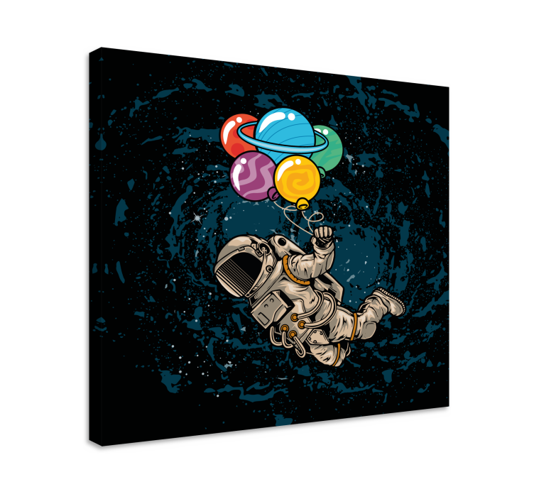 Video game canvas art astronaut with balloons - TenStickers