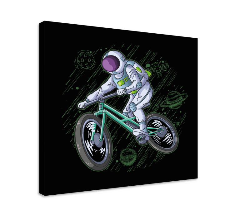 Astronaut play bicycle bedroom wall prints - TenStickers
