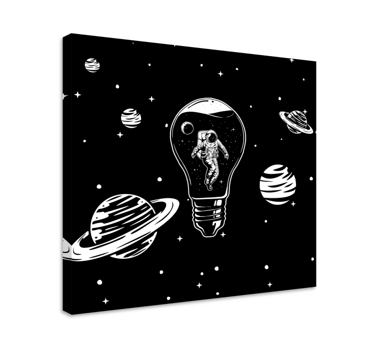 Fruit canvas wall art astronaut in lightbulb - TenStickers