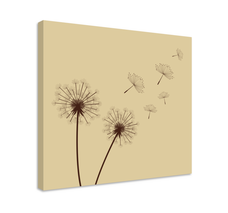 Dandelion seeds drifting flowers canvas - TenStickers