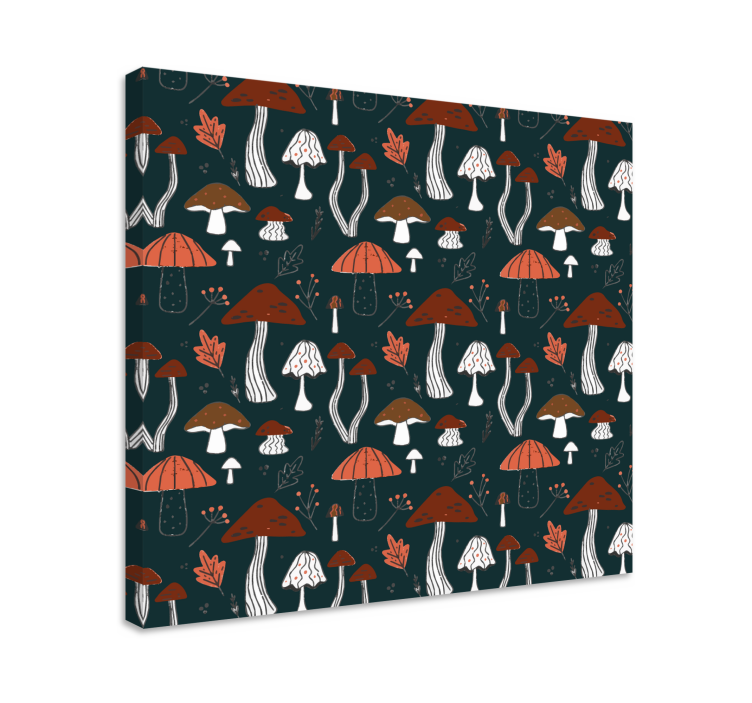 Flowers canvas mushroom pattern design - TenStickers