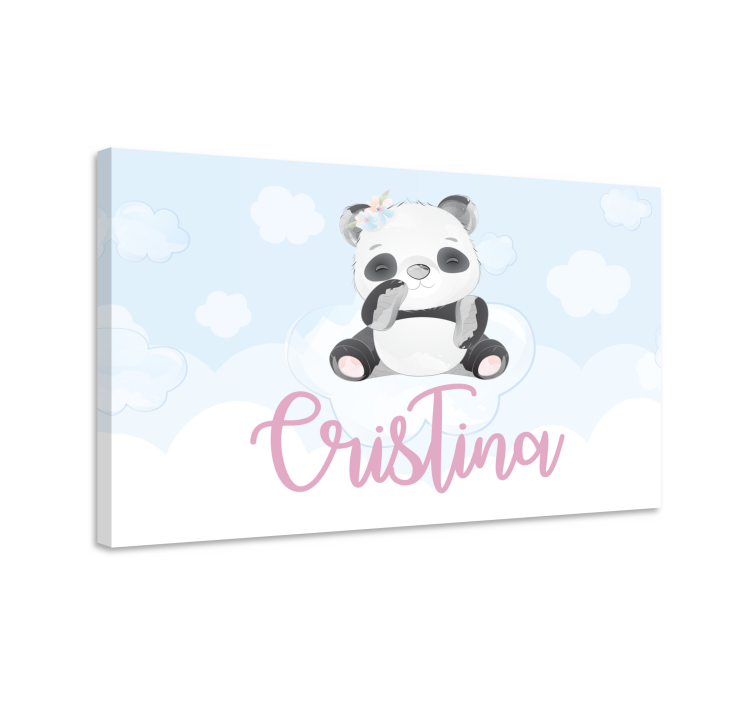 Animal canvas wall art cute panda character - TenStickers