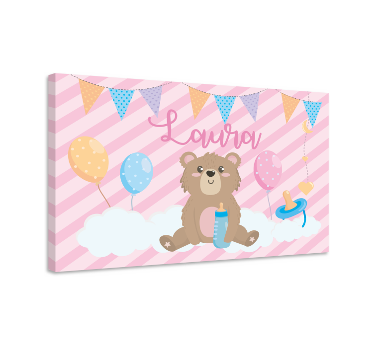 Cocktail canvas adorable bear festivity - TenStickers