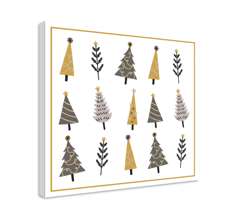 Flowers canvas ornamental christmas trees canvas - TenStickers