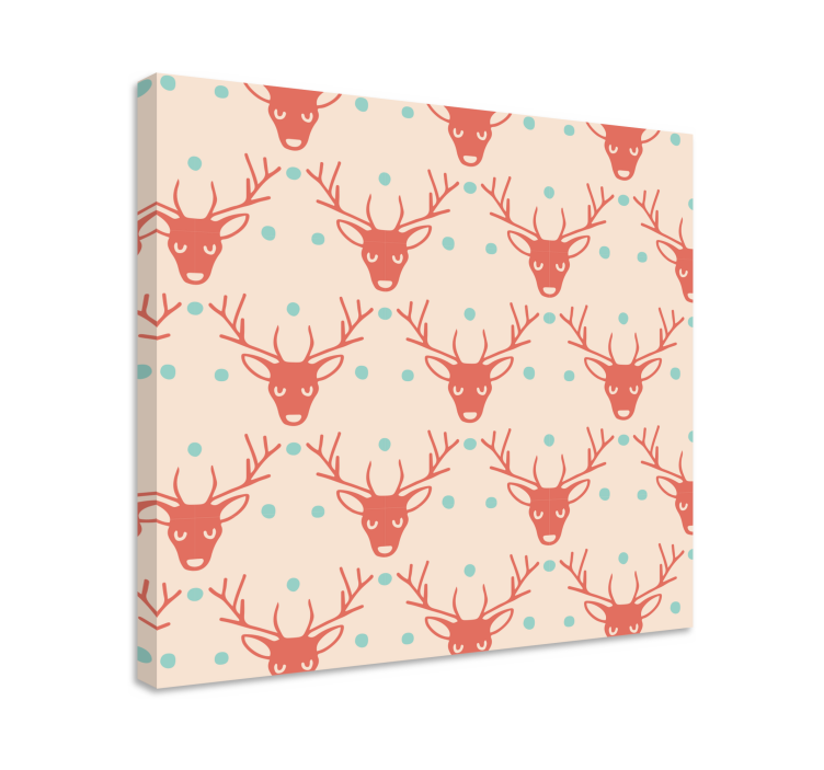 Stag canvas with stylized stag heads design - TenStickers