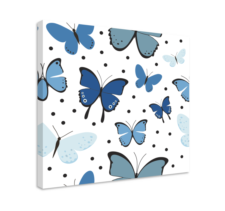 Butterfly canvas blue butterfly collection - TenStickers