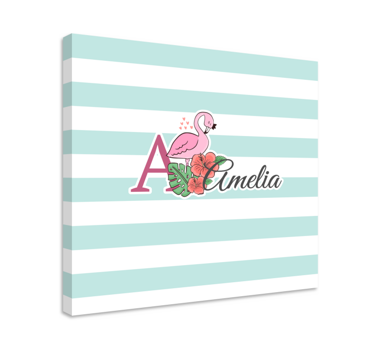 Cocktail canvas personalized flamingo design - TenStickers