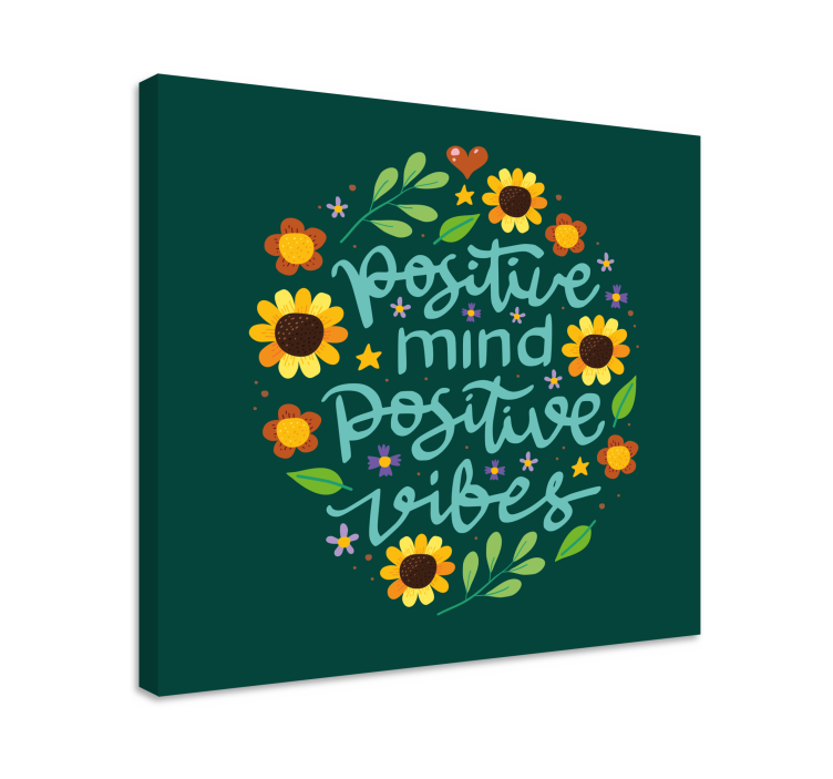 Flowers and motivational motivational canvas - TenStickers