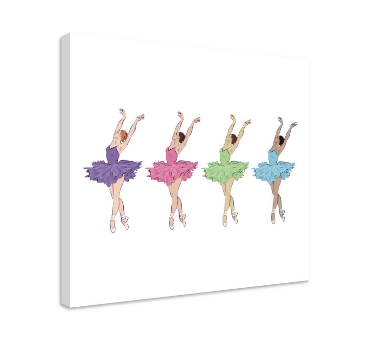 Colorful ballet dancers nursery canvas - TenStickers