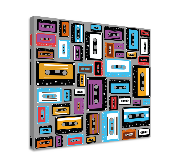 Sports canvas art of vibrant cassette tapes - TenStickers