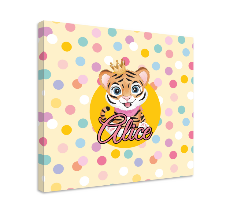 Animal canvas wall art cute tiger character - TenStickers