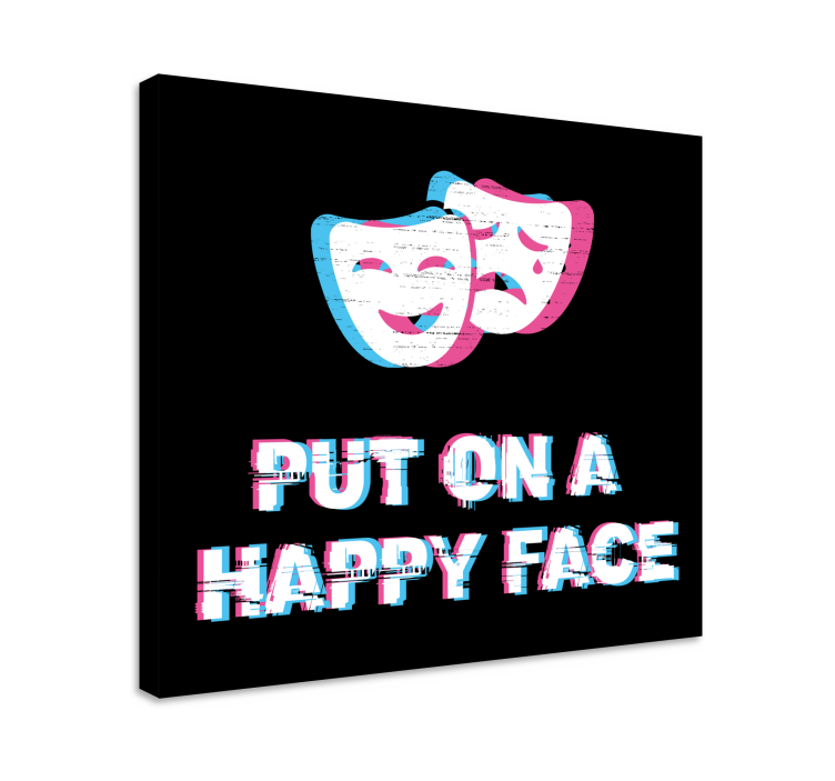 Quote canvas smiling face design - TenStickers