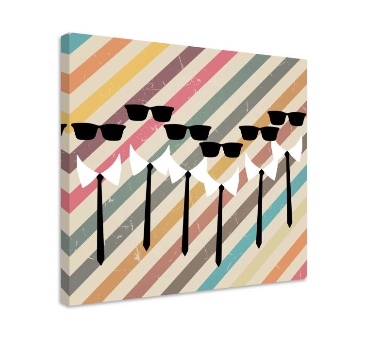 Floral canvas wall art stylish figures in sunglasses - TenStickers