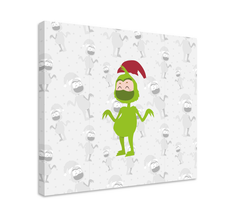 Happy green character people canvas - TenStickers