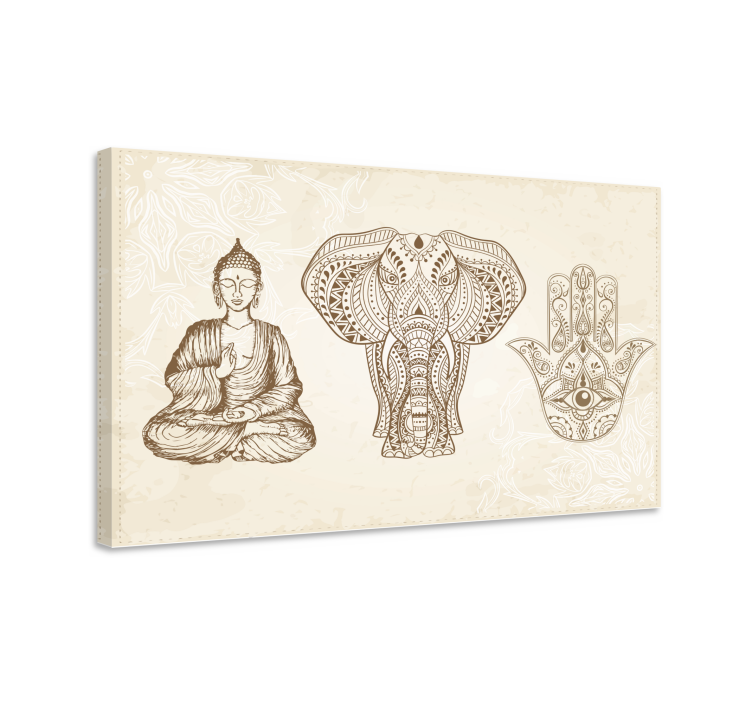 Buddha Hamsa Hand Symbol modern canvas - TenStickers