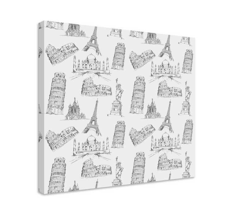 Cityscape wall art famous landmarks drawings - TenStickers