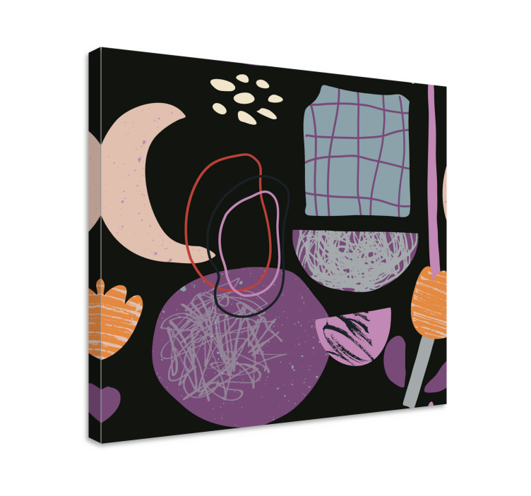 Ornamental canvas print abstract botanical elements - TenStickers