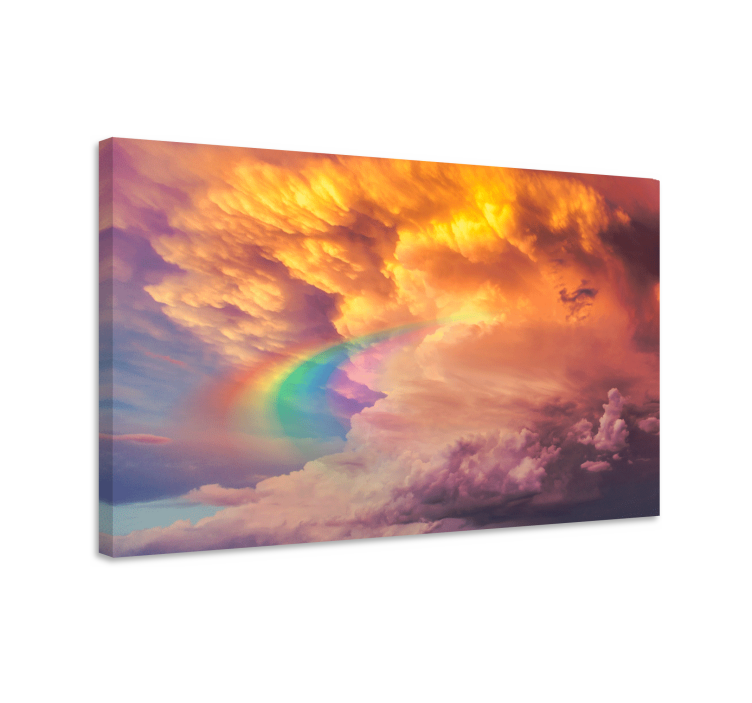 Landscape canvas vivid cloudscape rainbow - TenStickers