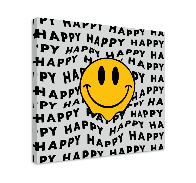Quote canvas smiling emoji happiness - TenStickers