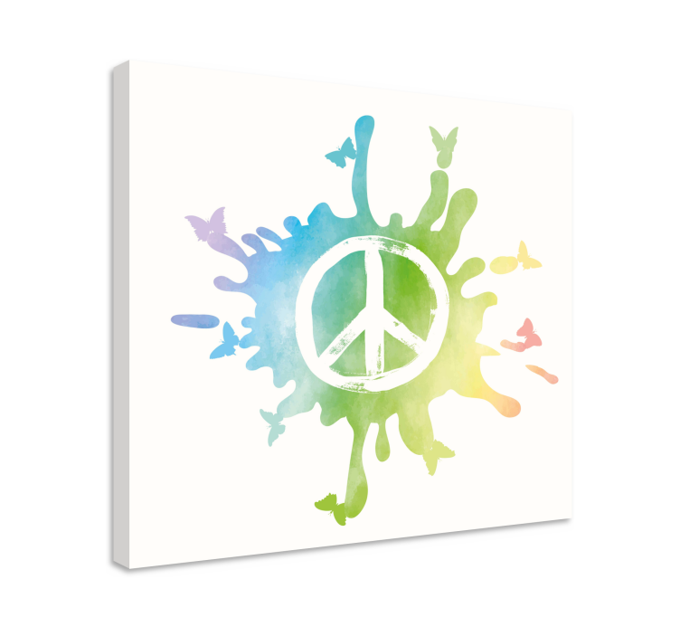 Peace symbol colorful background retro canvas - TenStickers