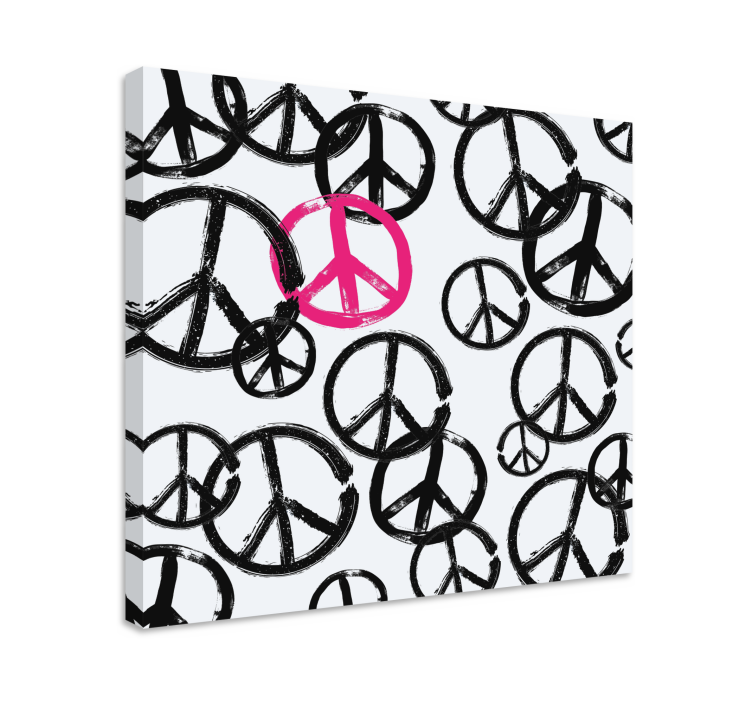 Peace symbols pattern canvas print - TenStickers