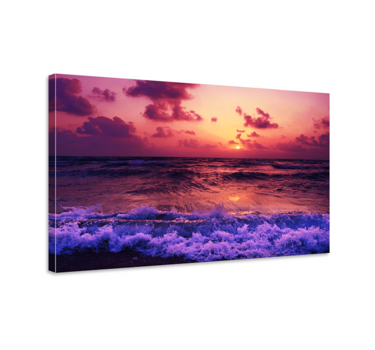 Landscape canvas vibrant sunset waves - TenStickers