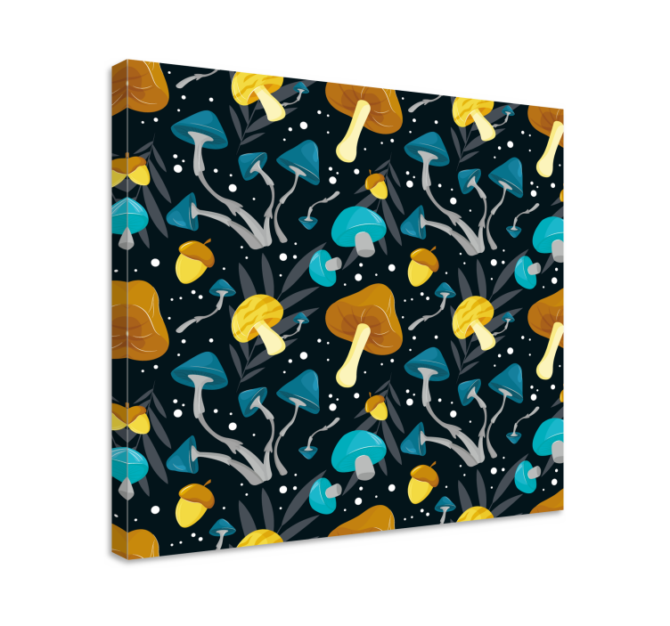 Flowers canvas mushroom forest design - TenStickers