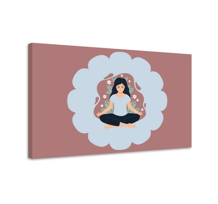 Mandala canvas floral meditation artwork - TenStickers