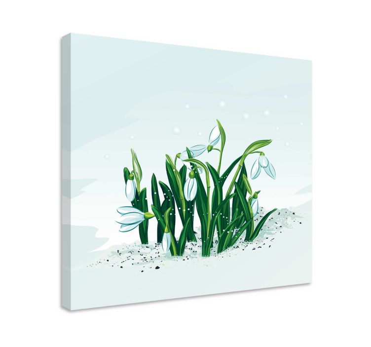 Flowers canvas snowdrop blooms artwork - TenStickers