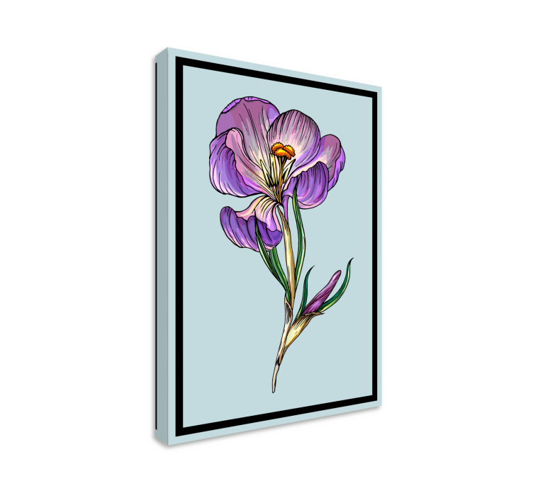 Flowers canvas in purple floral elegance - TenStickers