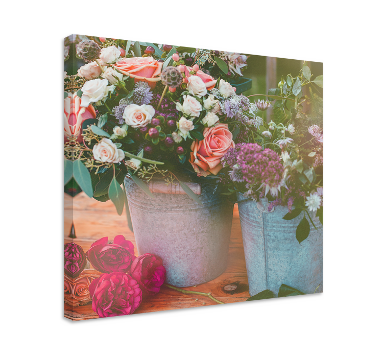Flowers canvas flower baskets arrangement - TenStickers