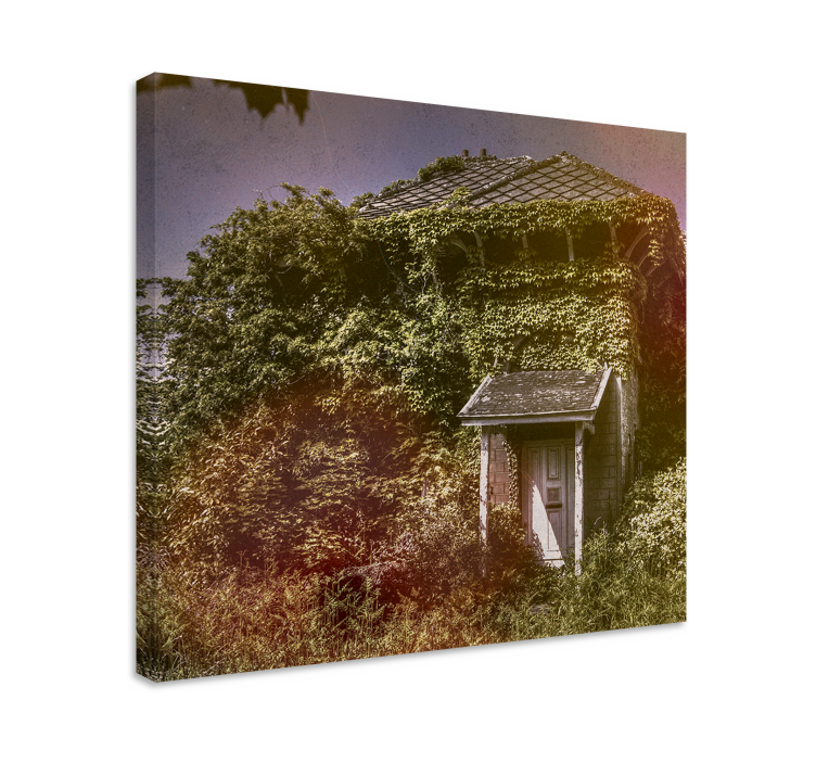 Rustic canvas wall art abandoned rustic cottage - TenStickers