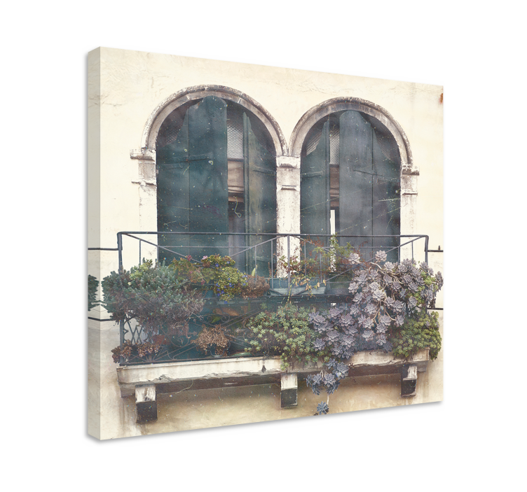 Cityscape wall art featuring charming arched windows - TenStickers