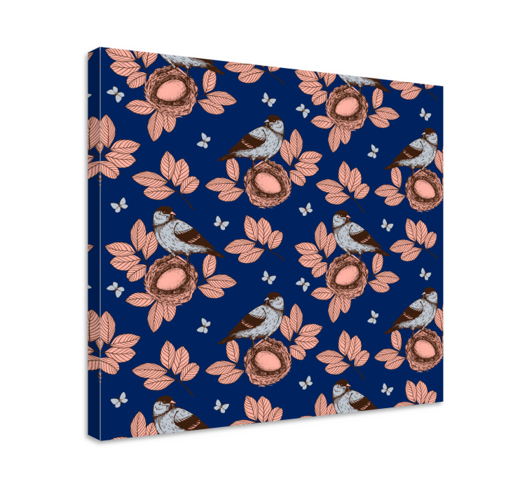Nesting together bird canvas wall art - TenStickers