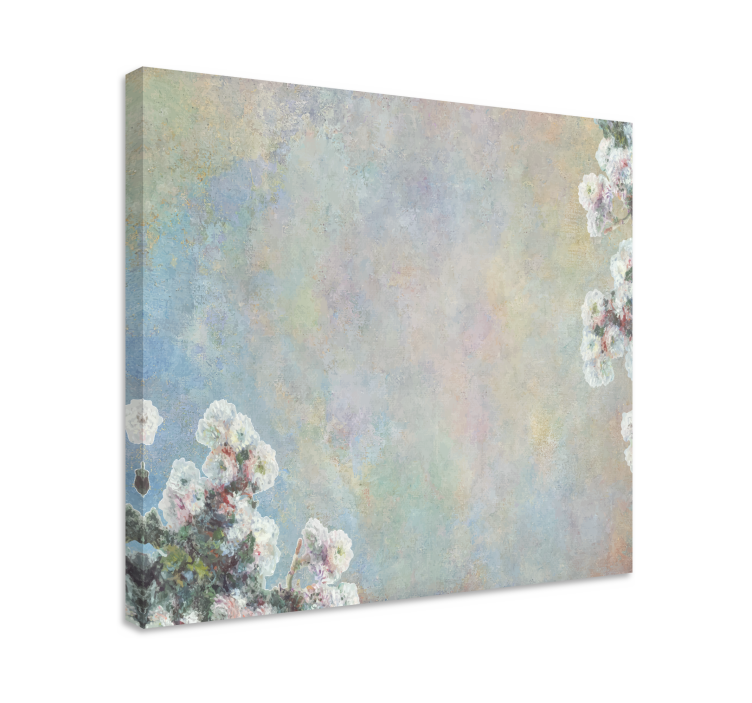 Painted background with flowers retro canvas - TenStickers