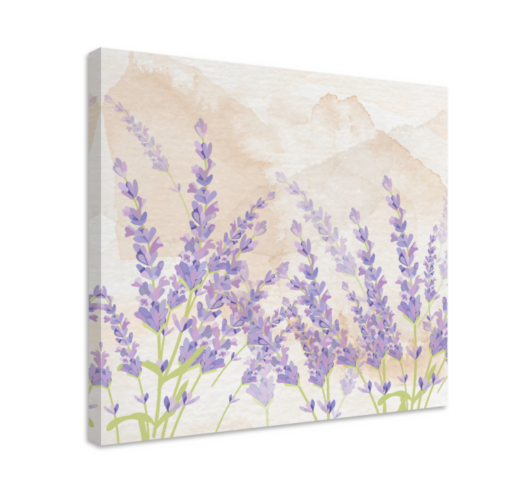 Provencal watercolor lavender flower canvas - TenStickers