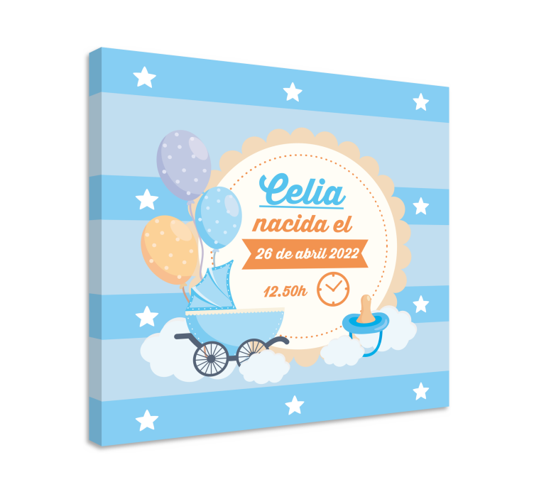 Cocktail canvas baby announcement celebration - TenStickers