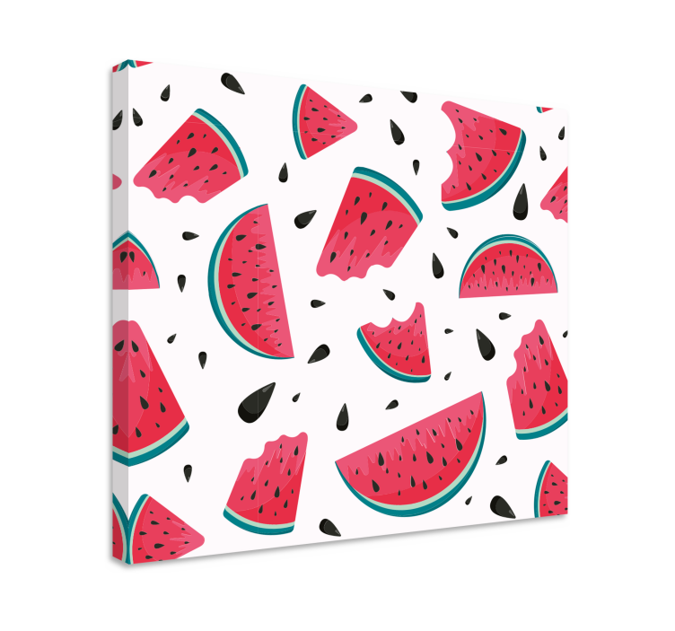 Fruit canvas wall art refreshing watermelon slice - TenStickers