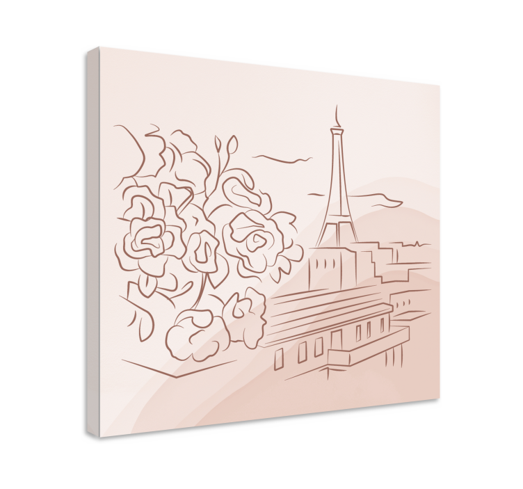 Cityscape wall art parisian floral landscape - TenStickers