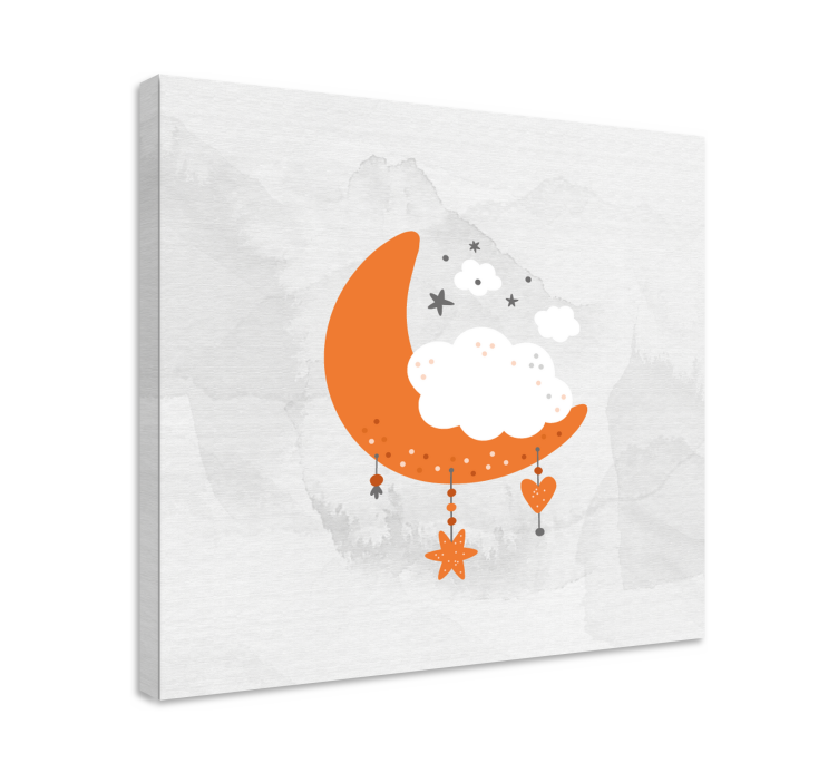 Cocktail canvas cloudy moon hanging - TenStickers