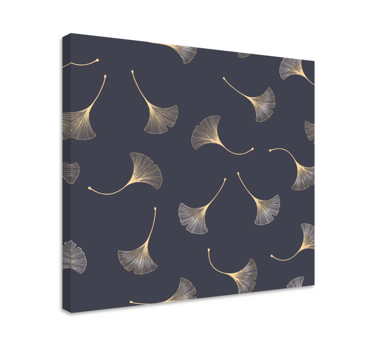 Flowers canvas ginkgo leaves design - TenStickers