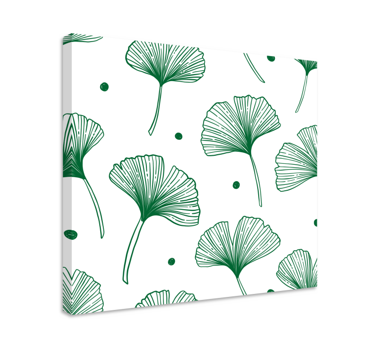 Flowers canvas ginkgo leaf art print - TenStickers