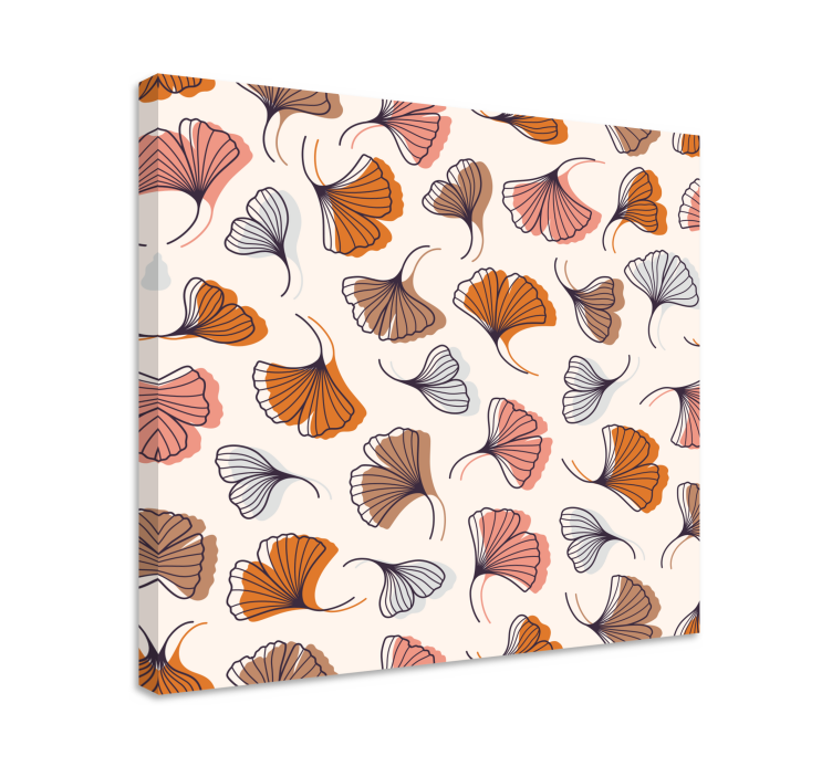 Floral Ginkgo Pattern Flowers  canvas - TenStickers