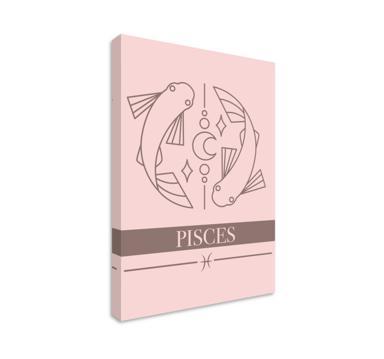 Fish canvas with pisces zodiac symbol - TenStickers