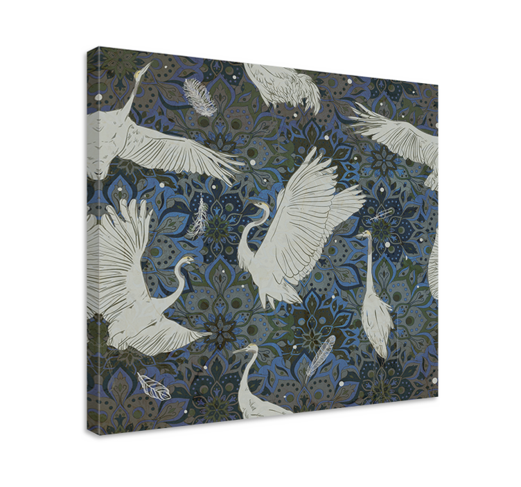Fish canvas graceful cranes in motion - TenStickers