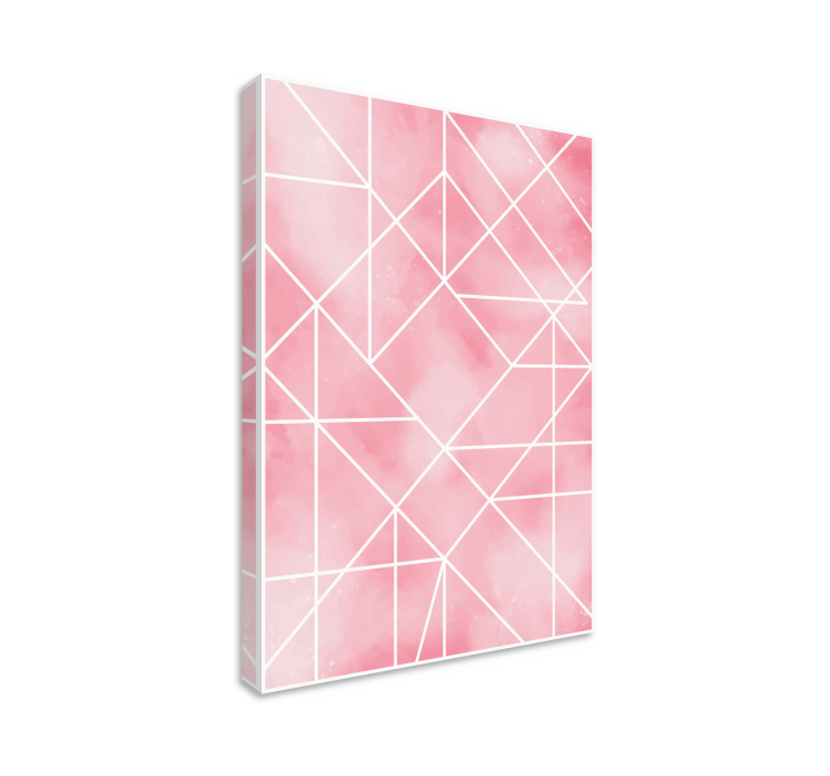 Geometric canvas in pink pattern - TenStickers